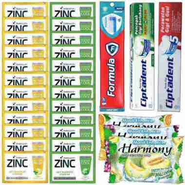 PAKET MANDI LENGKAP Shampo Zinc | Sikat Gigi Formula | Pasta Gigi Ciptadent | Sabun Harmony