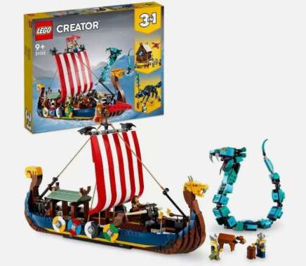 LEGO Creator 3 in 1 - 31132 Viking Ship and the Midgard Serpent Set Building Kid Toy Model Warrior C