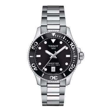 Jam Tangan Unisex Tissot Seastar 1000 36mm T-Sport T120.210.11.051.00 Black Dial Stainless Steel Str