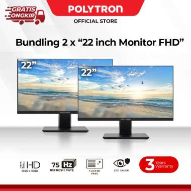 Polytron Monitor 22 inch + 22 inch Full HD