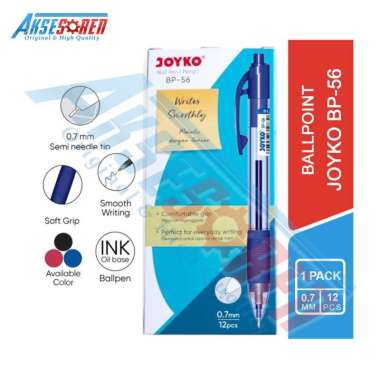 Aksesoren Pulpen Joyko BP-56 [1 Pack/12 Pcs] / Ballpoint Pena 1 Pak / Alat Tulis Sekolah / Bolpen Po