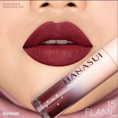 HANASUI MATTEDORABLE LIP CREAM/ LIPSTIK 15. FLAME