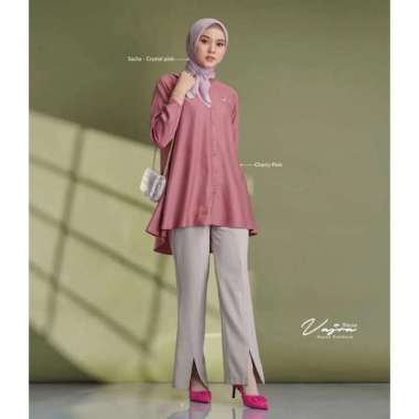 Vajra Blouse Wanita Jumbo Shakila Premium Kemeja Wanita Lengan Panjang Baju Import Casual Kantor Vaj