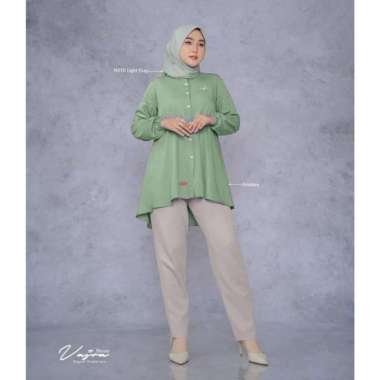 Vajra Blouse Wanita Jumbo Shakila Premium Kemeja Wanita Lengan Panjang Baju Import Casual Kantor Vaj