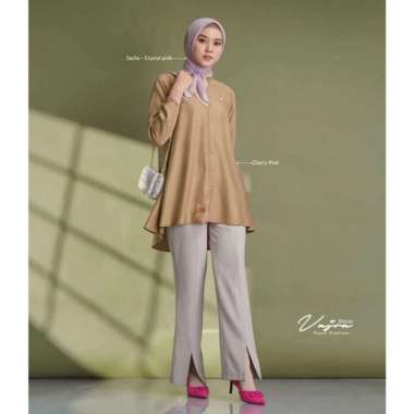Vajra Blouse Wanita Jumbo Shakila Premium Kemeja Wanita Lengan Panjang Baju Import Casual Kantor Vaj