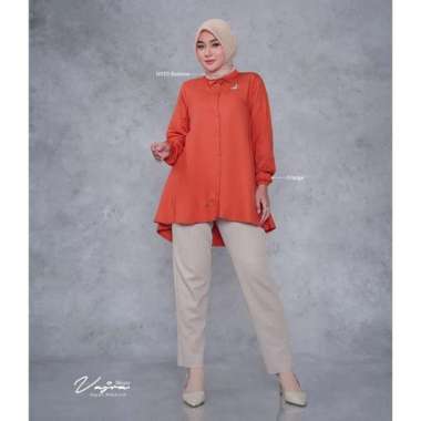 Vajra Blouse Wanita Jumbo Shakila Premium Kemeja Wanita Lengan Panjang Baju Import Casual Kantor Vaj