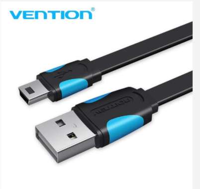 Vention Kabel Data Mini USB Flat Type B Pendek Harddisk HDD Hard Disk Kamera 25cm 50cm 1m 2m 25CM