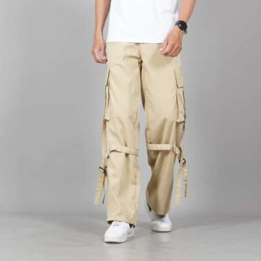 Okechuku JAMES Celana Cargo Pria Cargo Pants Celana Panjang Cargo L Krem
