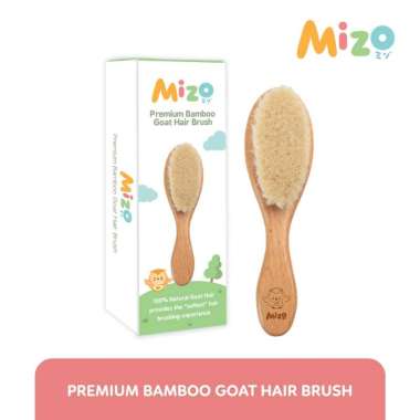 MIZO Premium Natural Bamboo Goat Hair Brush and Comb | Sisir Bayi GOAT HAIR BRUSH