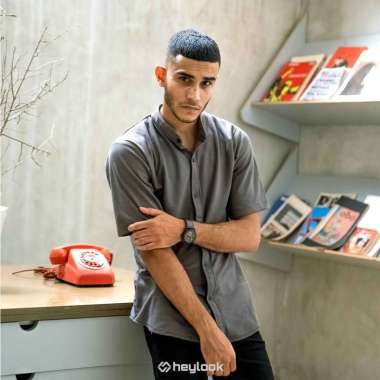 Kemeja Pria Lengan Pendek Kemeja Polos Kemeja Slim Fit Basic PIQUE Kemeja Basic Casual Formal Dark G