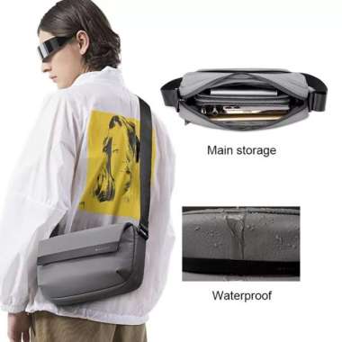 Bange BG2868 Tas Selempang Bange Sling Bag Shoulder Chest Bag Pria - Hitam Abu-abu