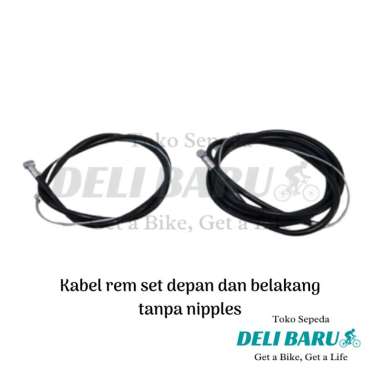 Kabel rem 1 set depan belakang TANPA NIPPLES sepeda anak BMX hitam