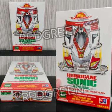 mainan anak tamiya hurricane sonic memorial 25th anniversary abs resin body 4wd MERAH