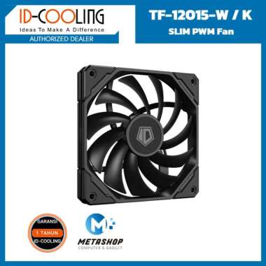 ID-COOLING TF-12015-W WHITE | TF-12015-K BLACK 120mm x 15mm SLIM PWM Fan Kipas Case IDCOOLING Hitam