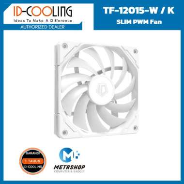 ID-COOLING TF-12015-W WHITE | TF-12015-K BLACK 120mm x 15mm SLIM PWM Fan Kipas Case IDCOOLING Putih