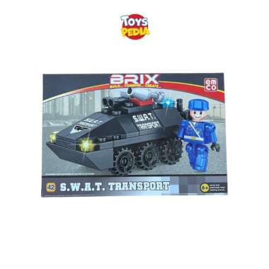 Mainan Bricks Anak Building Blocks Emco Brix 8000 Series 12 Asst SWAT Transport