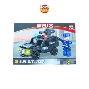 Mainan Bricks Anak Building Blocks Emco Brix 8000 Series 12 Asst SWAT Jeep