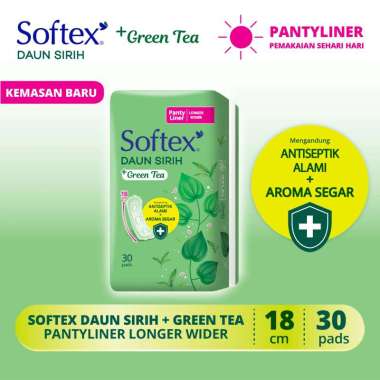 Bandung - Pantyliner Softex Daun Sirih + Green Tea Longer & Wider 30s - Pantyliner Daun Sirih