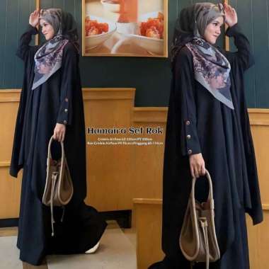Naviza Set Rok | One Set Wanita Kekinian Tunik Polo Linen Premium Baju Setelan Wanita Rok LD 115 cm