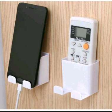 Rak Holder Tempel Dinding 2In1 kotak penyimpanan tempat charger hp remote tv ac