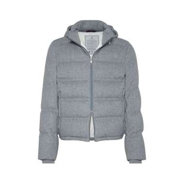 [12.12 Dealcember] Brunello Cucinelli Wool Beaver Down Jacket with Heat-Bonded Seams and Detachable 