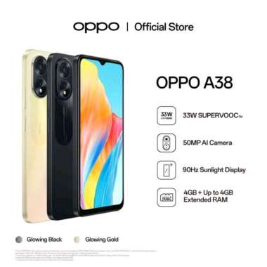 Oppo A38 New Garansi Resmi 1th Ram 8GB/128GB Black