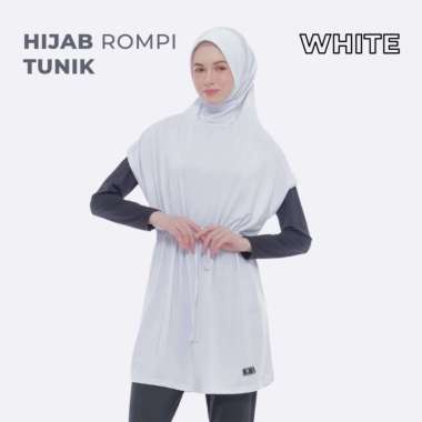 HIJAB ROMPI TUNIK SPORT Stylish & Nyaman untuk Aktivitas Olahraga Reguler White