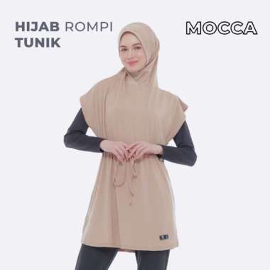 HIJAB ROMPI TUNIK SPORT Stylish & Nyaman untuk Aktivitas Olahraga Small Mocca