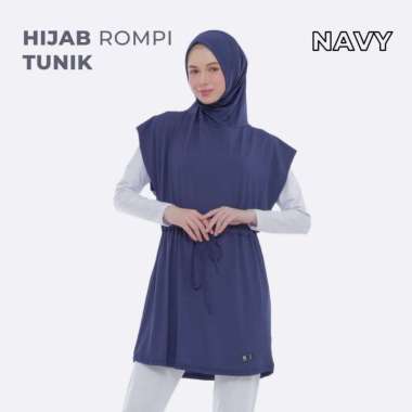 HIJAB ROMPI TUNIK SPORT Stylish & Nyaman untuk Aktivitas Olahraga Small Navy