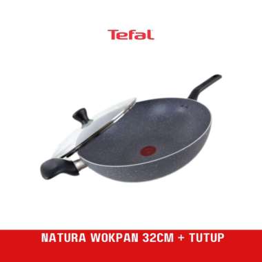 Tefal Wajan Penggorengan Anti Lengket Natura Wokpan 32cm + Tutup