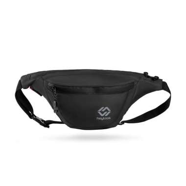 Tas Selempang Pria Waist Bag Pinggang Forest Waterproof Waistbag Distro Anti Air Cowok BLACK