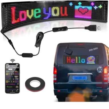 LED Matrix Panel Bluetooth Colorful Display Kit 5V 12x47.5cm