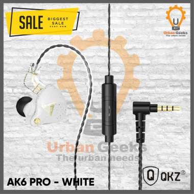 QKZ AK6 Pro Detachable Cable Sport Earphone with Mic White