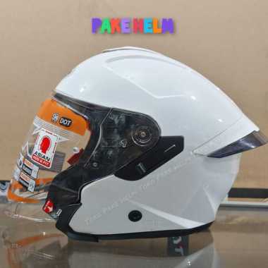 HELM INK TERRA 2 WHITE HALF FACE DOUBLE VISOR L
