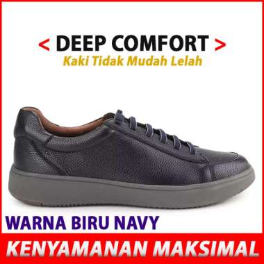 HUSH PUPPIES SEPATU SNEAKER KASUAL PRIA ORIGINAL SNEAKERS CASUAL KETS KULIT ORI BIRU NAVY BLUE HM17