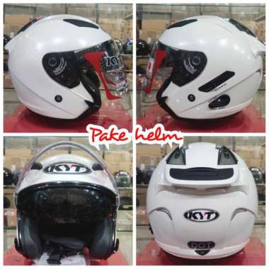 HELM KYT GALAXY FLAT R PUTIH WHITE HALF FACE DOUBLE VISOR XL