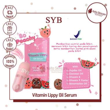 SYB Vitamin Lippy Oil Serum 5ml So peachy Lip Serum Lip Oil Lip Moist BPOM