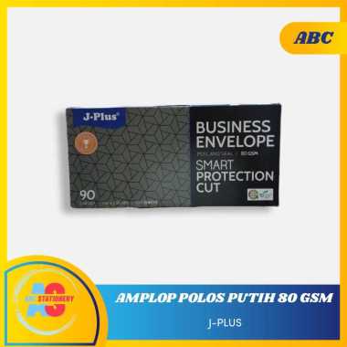 Amplop polos panjang putih 80 gsm (biru) J-Plus