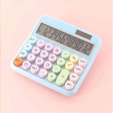 Kalkulator Model Korea Lucu 12 Digit Display Besar / Kalkulator Daya Ganda BIRU