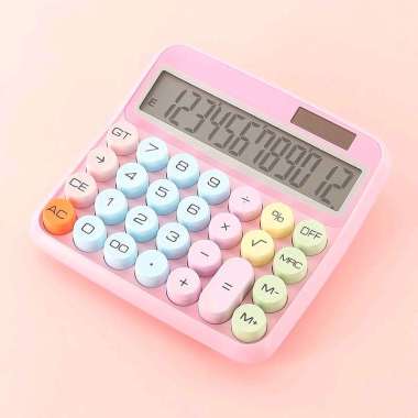 Kalkulator Model Korea Lucu 12 Digit Display Besar / Kalkulator Daya Ganda PINK