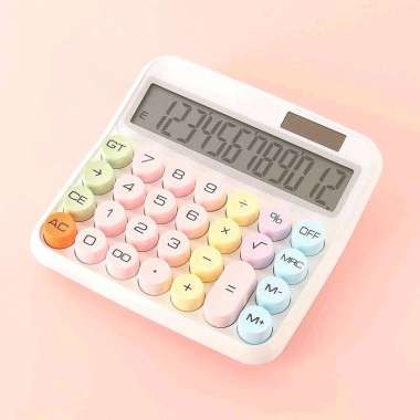 Kalkulator Model Korea Lucu 12 Digit Display Besar / Kalkulator Daya Ganda PUTIH