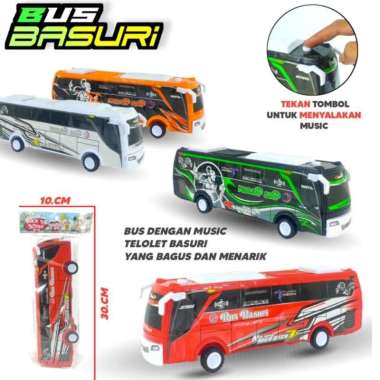 Mainan Anak Cowok Laki Mobil Mobilan Bis Bus Telolet Basuri Mini Nyala