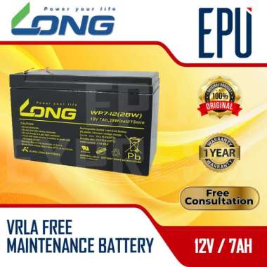 Aki UPS Long 12V 7AH Aki Sprayer Swan Baterai UPS Battery Aki Kering Batere VRLA Aki Long Bubble