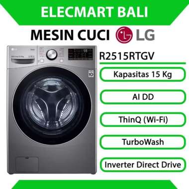 Mesin Cuci Front Loading 15 Kg LG Inverter R2515RTGV