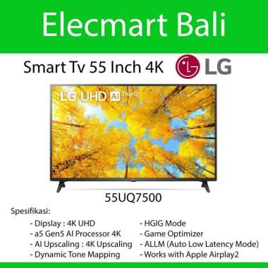 Smart Tv 55 Inch 4K UHD LG WebOS a5 Gen5 AI Processor 4K 55UQ7500