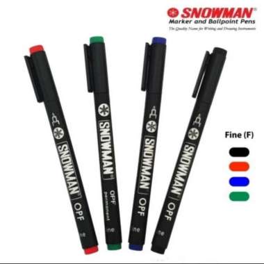 Spidol Drawing Pen Snowman Permanen OHP Merah - OPF