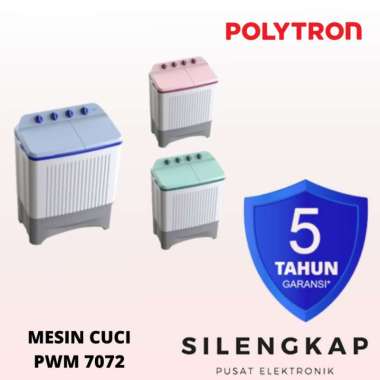 POLYTRON Mesin Cuci 2 Tabung Primadona Samba 7 Kg PWM 7072