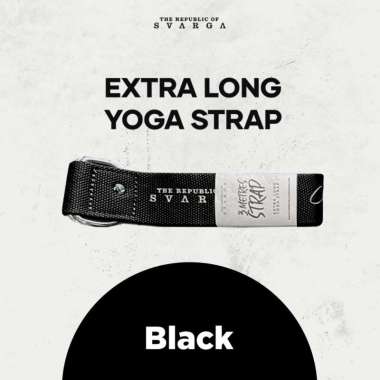 Premium Yoga Strap Svarga 3 meter Pilates Yoga Belt Anti Slip Black