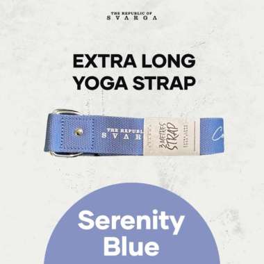 Premium Yoga Strap Svarga 3 meter Pilates Yoga Belt Anti Slip Serenity Blue