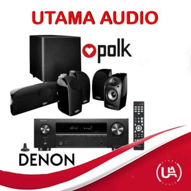 Home Theater Denon AVRX580BT Polk Audio TL1600 Bioskop rumah Netflix TANPA KABEL